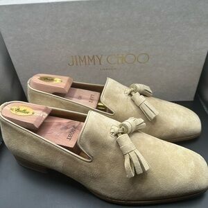 Jimmy Choo Tassel Suede Penny Loafers Full Presentation